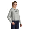 Sport-Tek Women's Light Grey Heather PosiCharge Tri-Blend Wicking Fleece Crop Hoodie