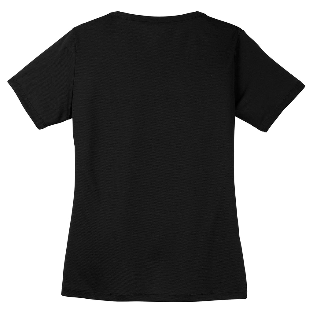 Sport-Tek Women's Black PosiCharge RacerMesh V-Neck Tee