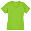 Sport-Tek Women's Neon Green PosiCharge RacerMesh V-Neck Tee