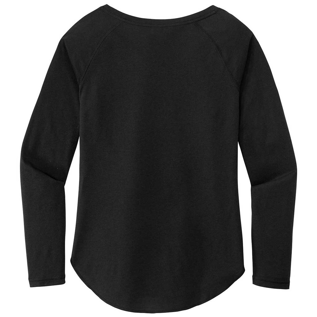 Sport-Tek Women's Black Triad Solid PosiCharge Long Sleeve Tri-Blend Wicking Scoop Neck Raglan Tee