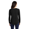 Sport-Tek Women's Black Triad Solid PosiCharge Long Sleeve Tri-Blend Wicking Scoop Neck Raglan Tee