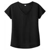 Sport-Tek Women's Black Triad Solid PosiCharge Tri-Blend Wicking Dolman Tee