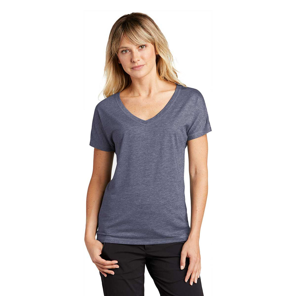 Sport-Tek Women's True Navy Heather PosiCharge Tri-Blend Wicking Dolman Tee