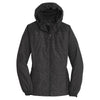 Sport-Tek Women's Black Heather/Black Heather Colorblock Raglan Hooded Wind Jacket