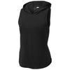 Sport-Tek Women's Black/Black Triad Solid PosiCharge Tri-Blend Wicking Draft Hoodie Tank