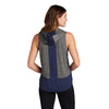 Sport-Tek Women's True Navy/Dark Grey Heather PosiCharge Tri-Blend Wicking Draft Hoodie Tank