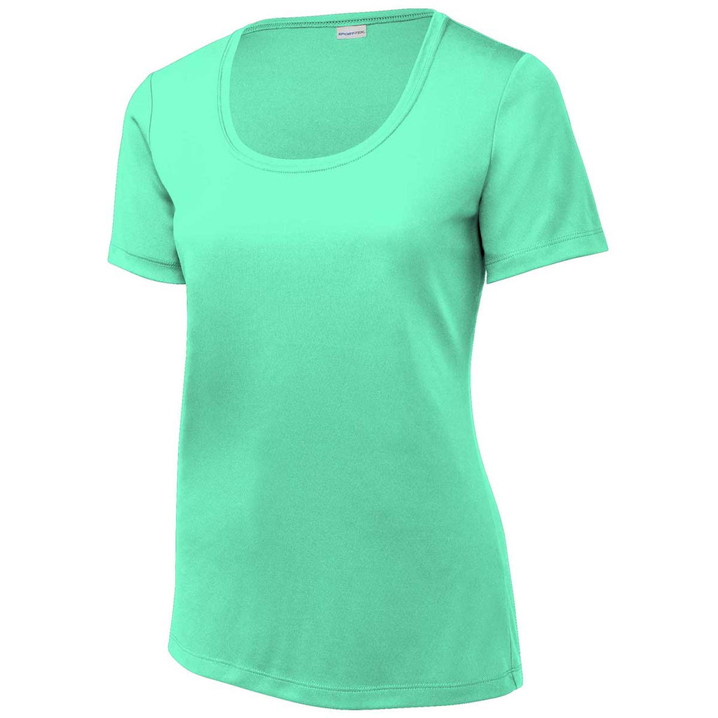 Sport-Tek Women's Bright Seafoam Posi-UV Pro Scoop Neck Tee