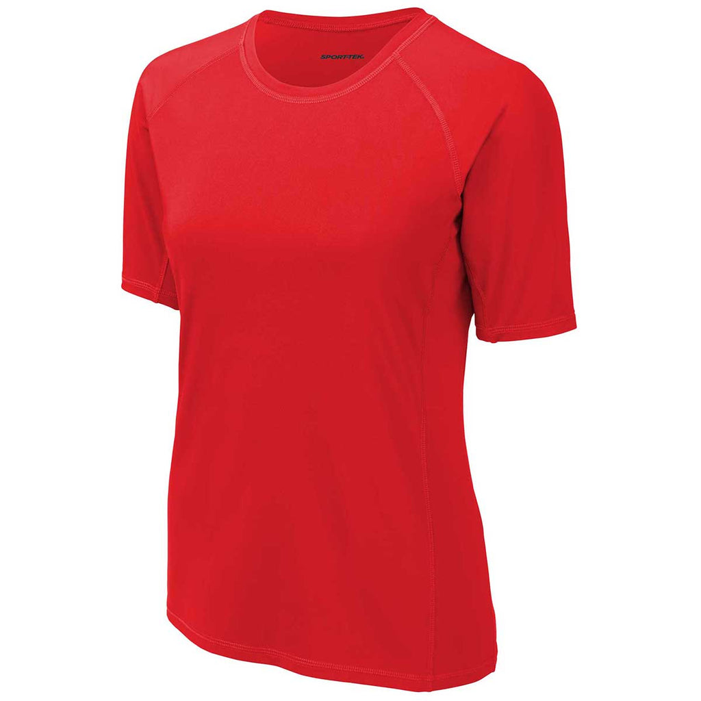 Sport-Tek Women's True Red Short Sleeve Rashguard Tee