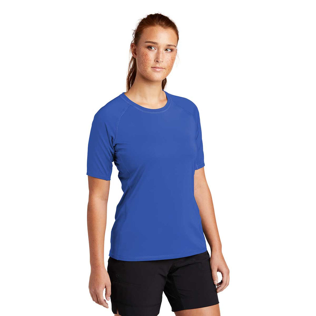 Sport-Tek Women's True Royal Short Sleeve Rashguard Tee