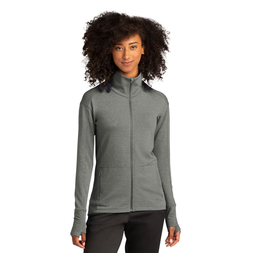 Sport-Tek Women's Light Grey Heather Sport-Wick Flex Fleece Full-Zip