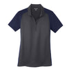 Sport-Tek Women's Iron Grey/True Navy Colorblock Micropique Sport-Wick Polo