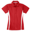 Sport-Tek Women's True Red PosiCharge Micro-Mesh Colorblock Polo