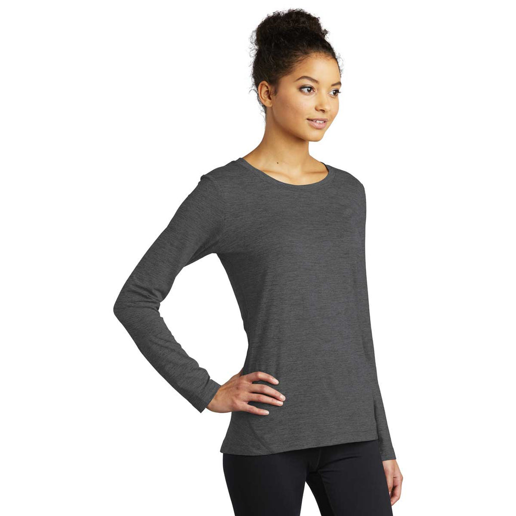 Sport-Tek Women's Graphite Heather Exchange 1.5 Long Sleeve Crew