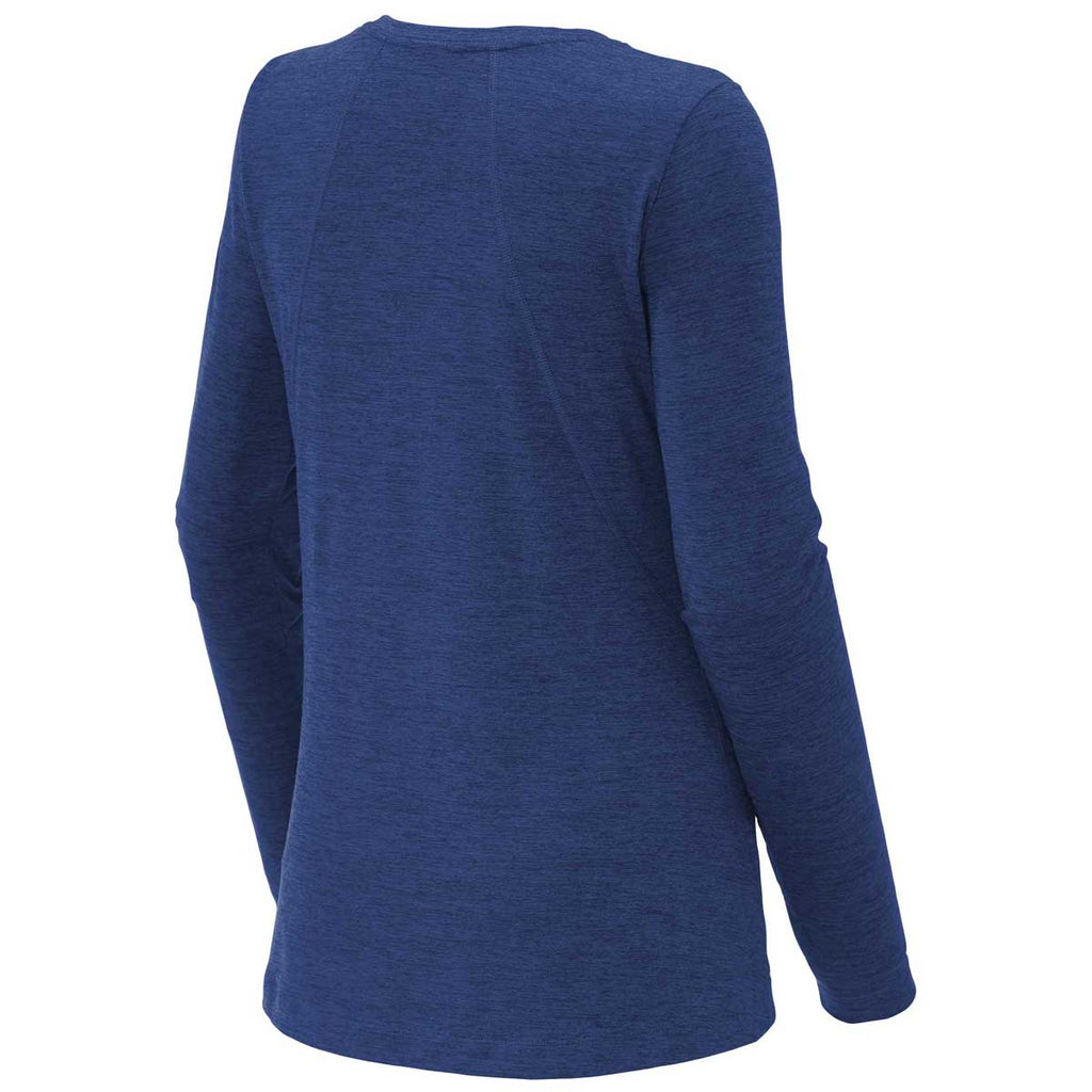 Sport-Tek Women's True Royal Heather Exchange 1.5 Long Sleeve Crew