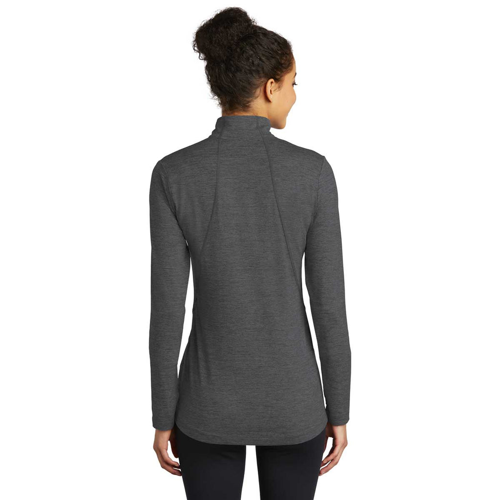 Sport-Tek Women's Graphite Heather Exchange 1.5 Long Sleeve Half Zip