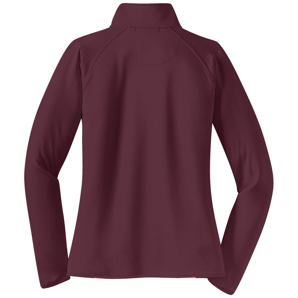 Sport-Tek Women's Maroon Sport-Wick Stretch 1/4-Zip Pullover