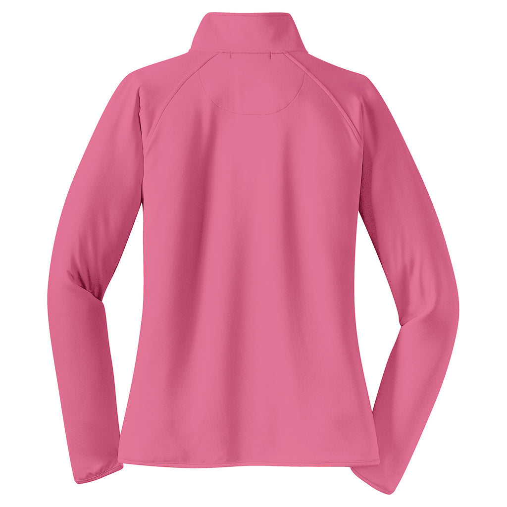 Sport-Tek Women's Dusty Rose Sport-Wick Stretch 1/4-Zip Pullover