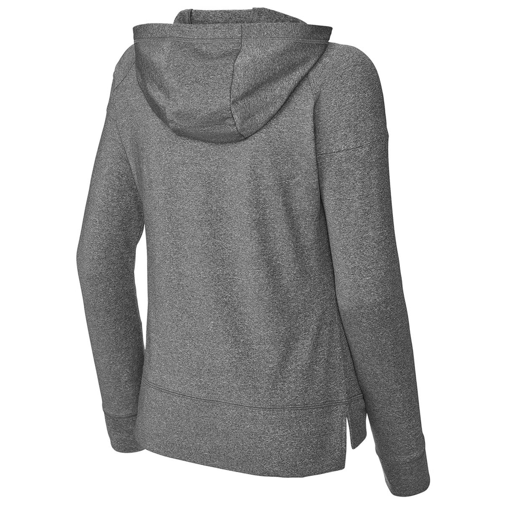 Sport-Tek Women's Charcoal Grey Heather Sport-Wick Stretch 1/2-Zip Hoodie