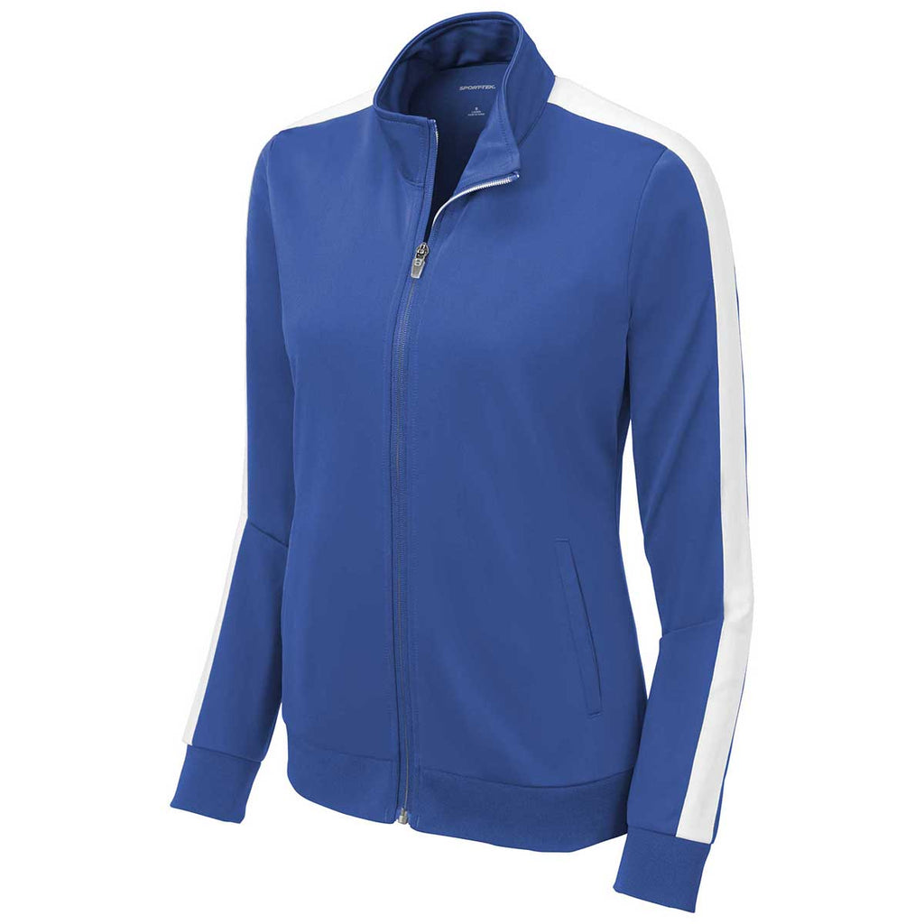 Sport-Tek Women's True Royal/White Tricot Track Jacket