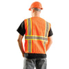 OccuNomix Men's Orange High Visibility Classic Solid Two-Tone Surveyor Safety Vest