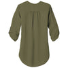 Port Authority Women's Deep Olive 3/4-Sleeve Tunic Blouse