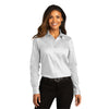 Port Authority Women's White Long Sleeve SuperPro React