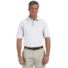 Harriton Men's White 6 oz. Ringspun Cotton Pique Short-Sleeve Polo