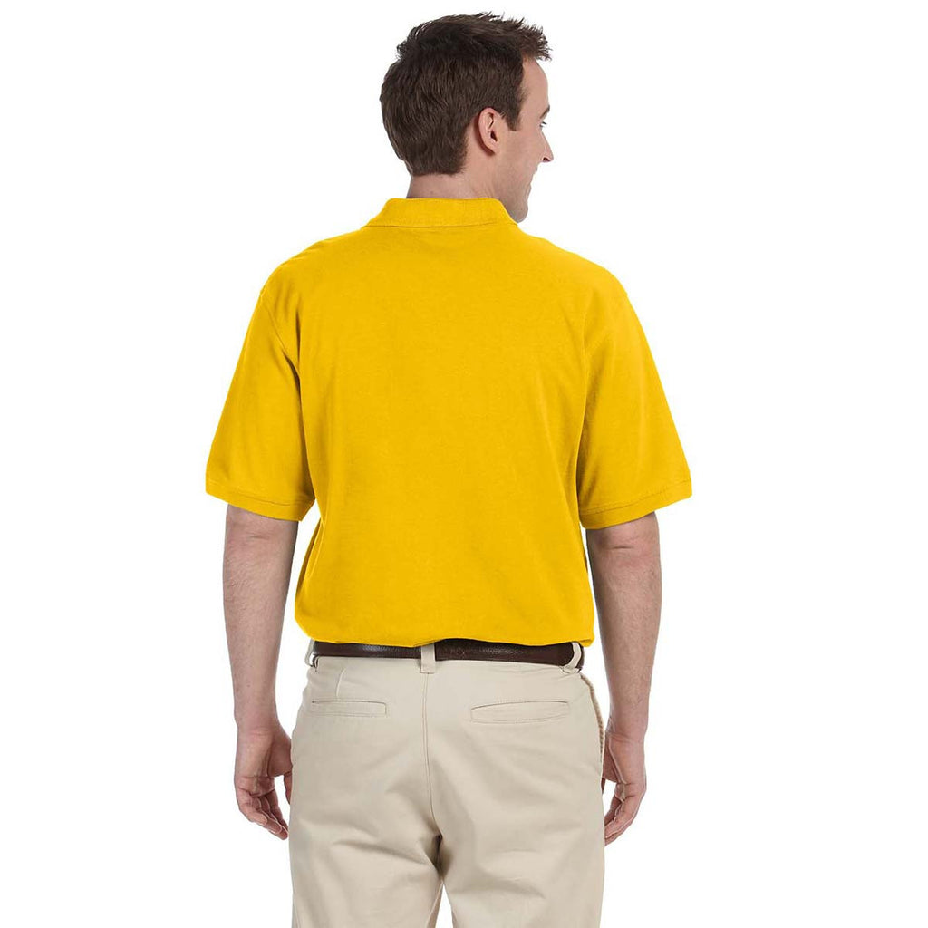 Harriton Men's Sunray Yellow 5.6 oz. Easy Blend Polo