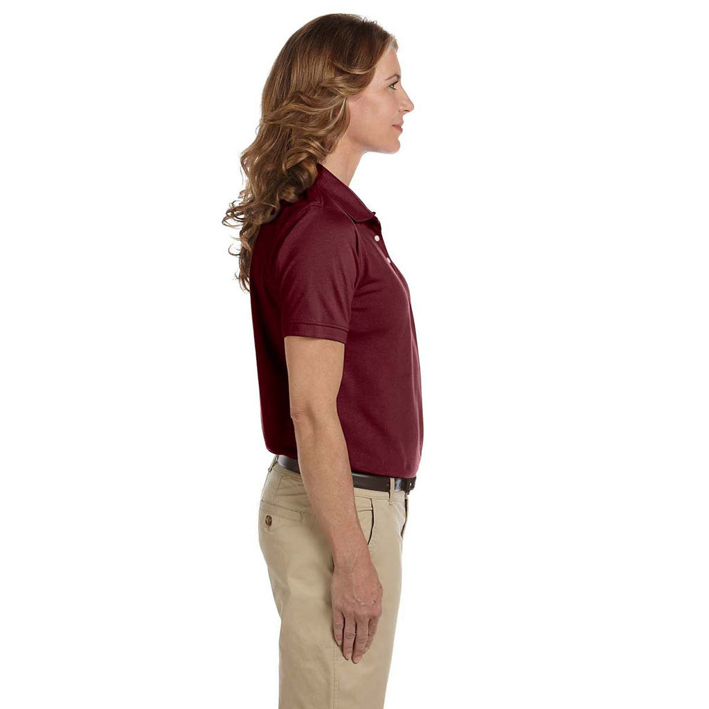 Harriton Women's Wine 5.6 oz. Easy Blend Polo