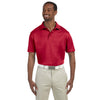 Harriton Men's Red 4 oz. Polytech Polo