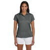 Harriton Women's Charcoal 4 oz. Polytech Polo