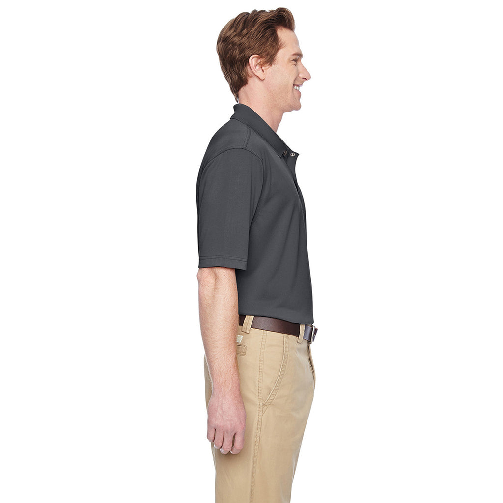 Harriton Men's Dark Charcoal Advantage IL Snap Placket Performance Polo