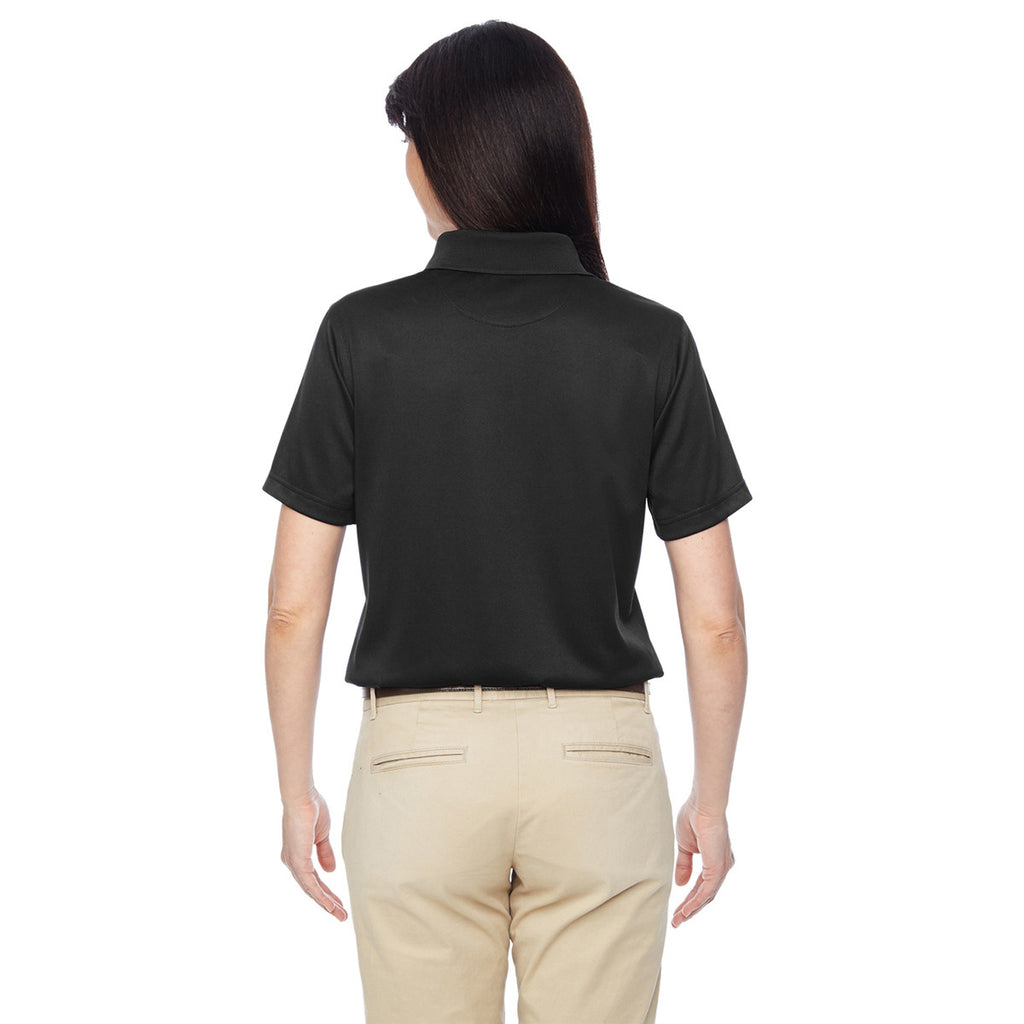 Harriton Women's Black Advantage IL Snap Placket Performance Polo