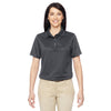 Harriton Women's Dark Charcoal Advantage IL Snap Placket Performance Polo