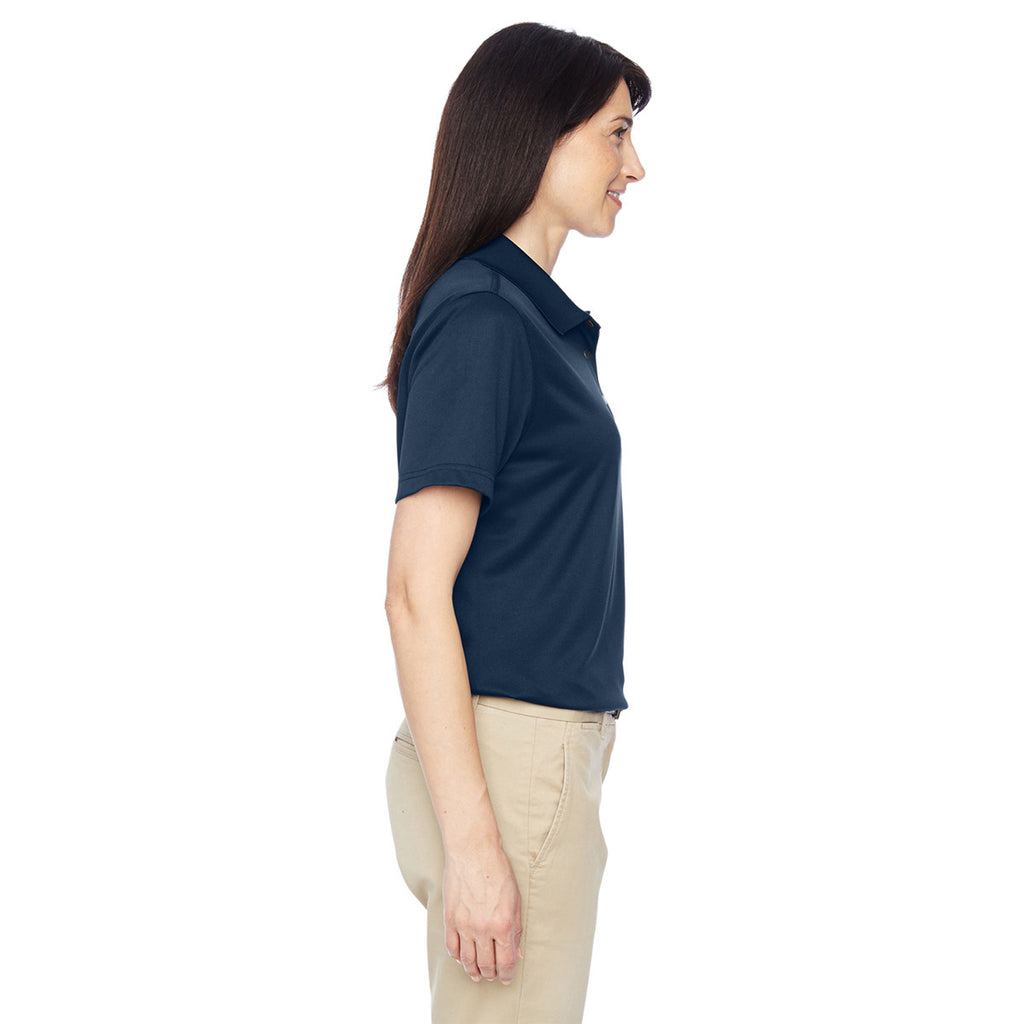 Harriton Women's Dark Navy Advantage IL Snap Placket Performance Polo