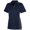 Harriton Women's Dark Navy/ Dark Charcoal Flash Snag Protection Plus Colorblock Polo