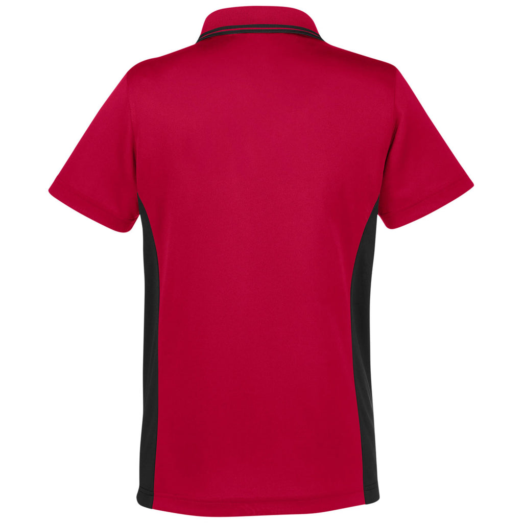 Harriton Women's Red/ Black Flash Snag Protection Plus Colorblock Polo