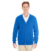 Harriton Men's True Royal Pilbloc V-Neck Button Cardigan Sweater