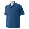 Harriton Men's Pool Blue Barbados Textured Camp Shirt