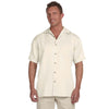 Harriton Men's Creme Bahama Cord Camp Shirt