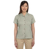 Harriton Women's Green Mist Bahama Cord Camp Shirt