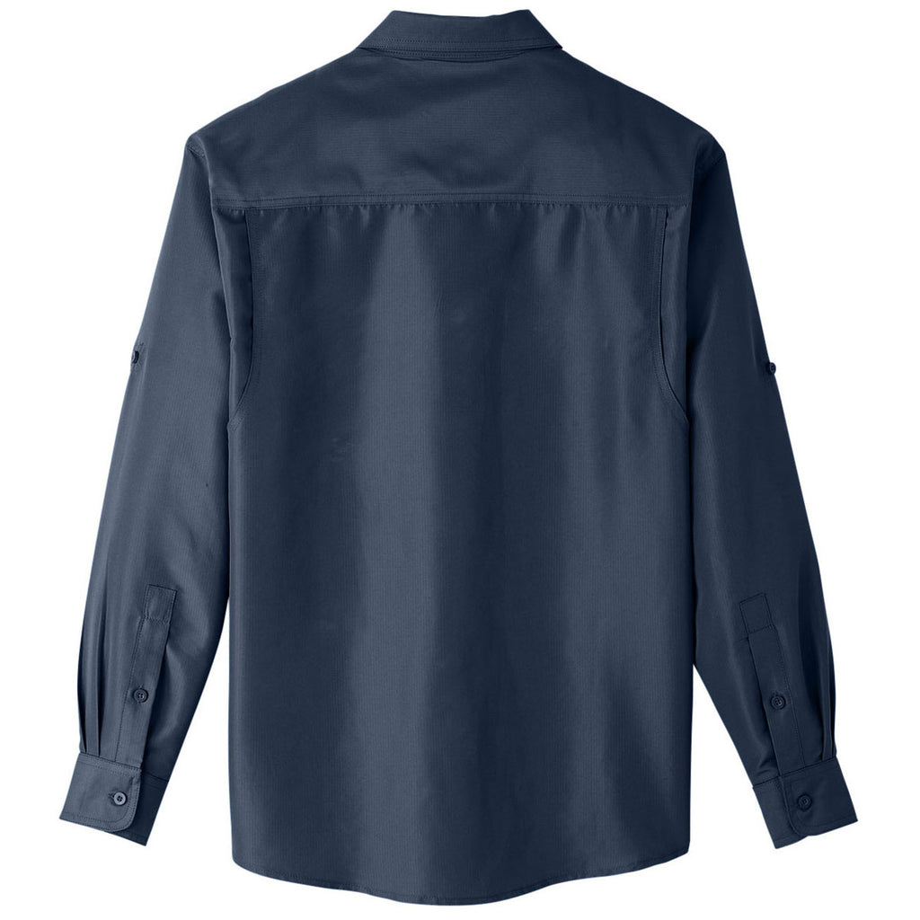 Harriton Men's Navy Key West Long-Sleeve Performance Staff Shirt