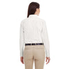 Harriton Women's White Foundation 100% Cotton Long-Sleeve Twill Shirt with Teflon