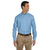 Harriton Men's Light Blue Long-Sleeve Oxford with Stain-Release