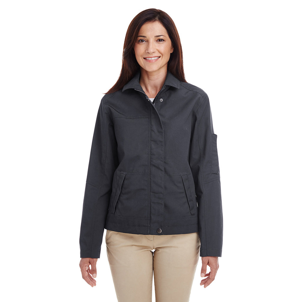 Harriton Women's Dark Charcoal Auxiliary Canvas Work Jacket