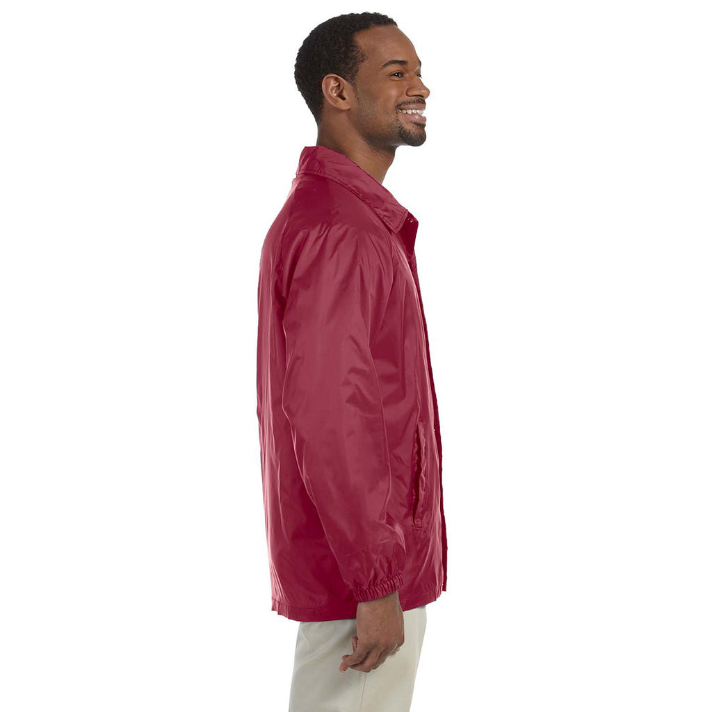 Harriton Men's Maroon Nylon Staff Jacket