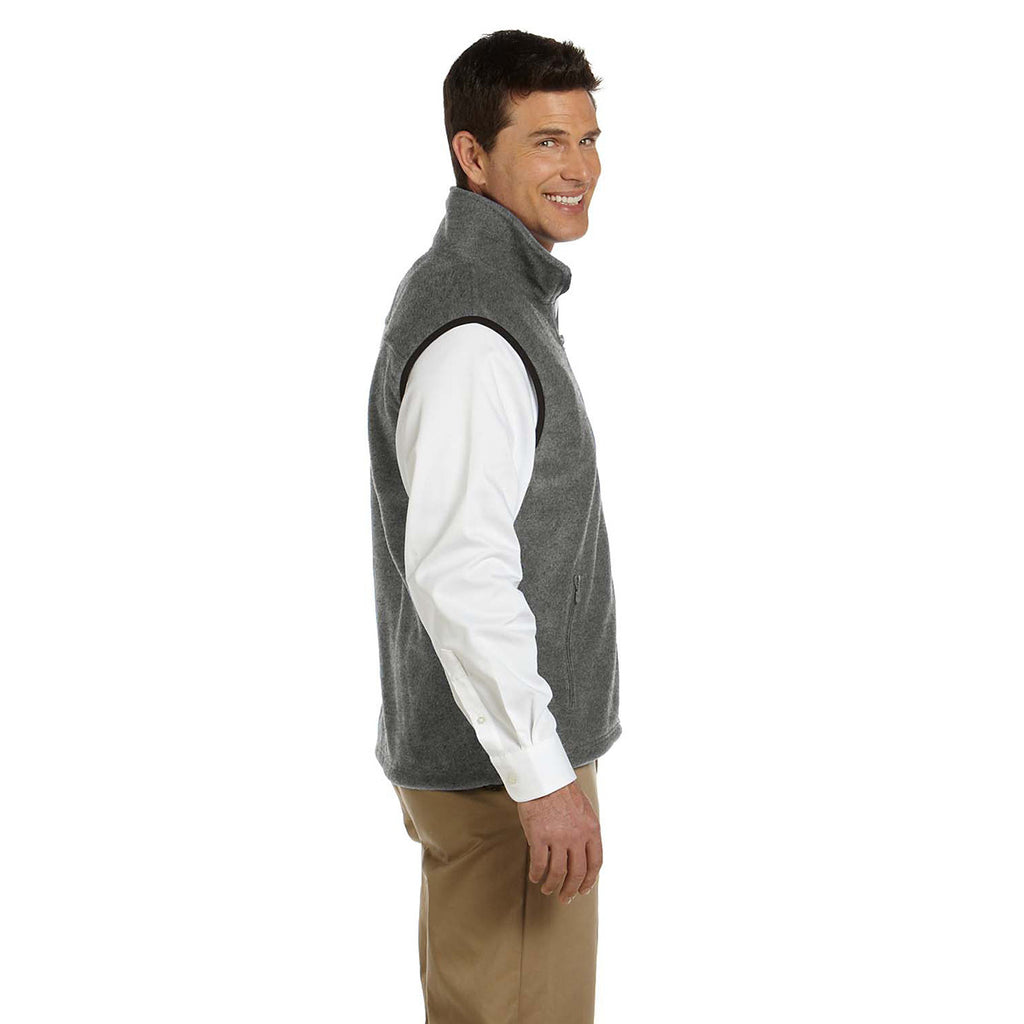 Harriton Men's Charcoal 8 oz. Fleece Vest