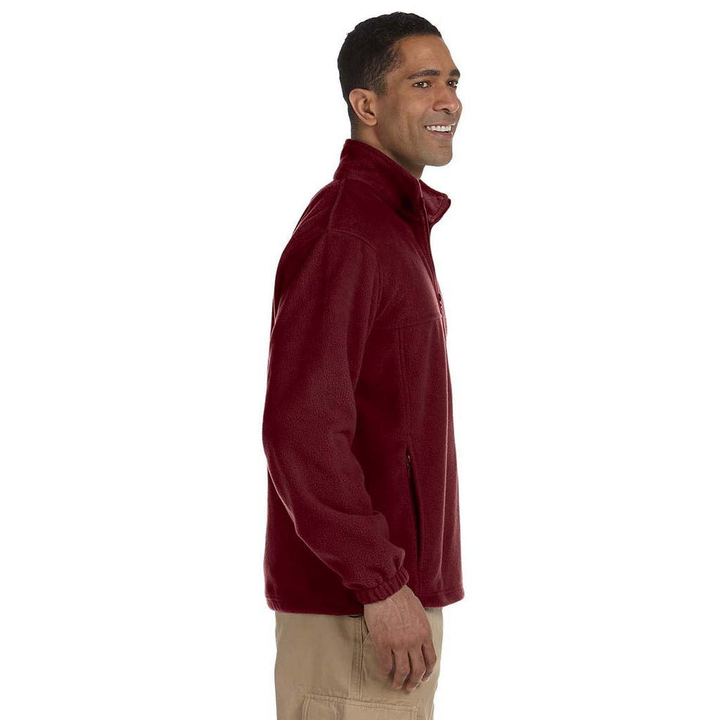 Harriton Men's Wine Tall 8 oz. Full-Zip Fleece