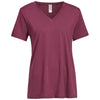 Expert Women's Maroon American Moca V-Neck Tee