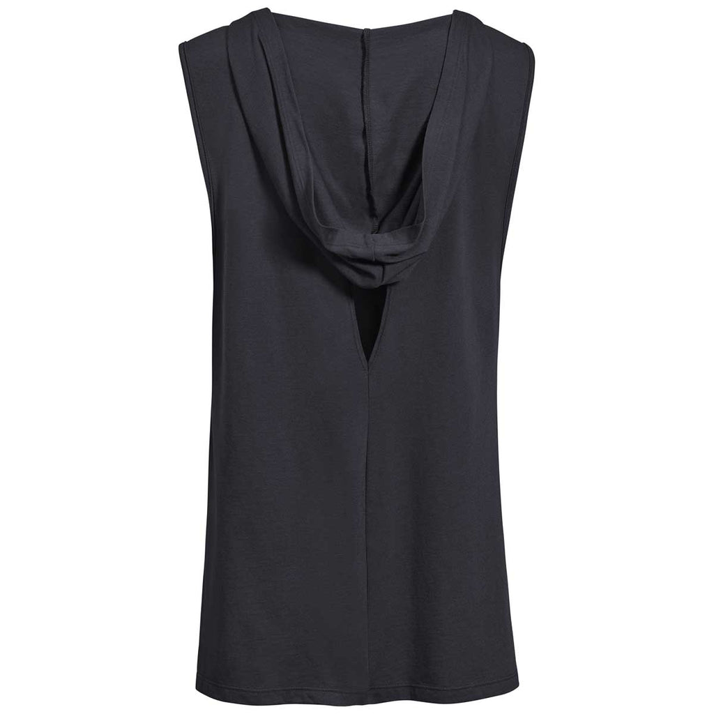 Expert Women's Black American Moca Sleeveless Hoodie